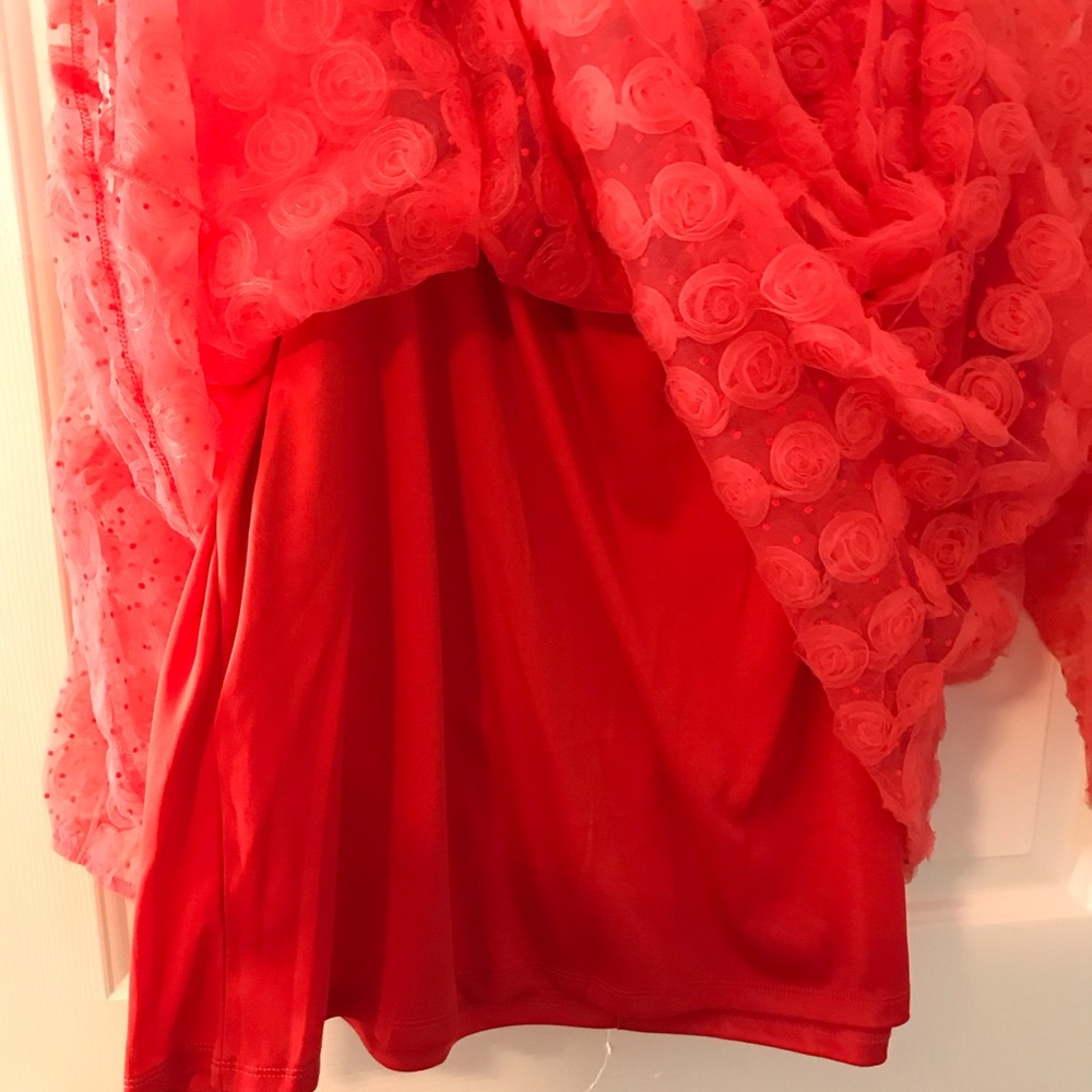 Cato Red Ruffled Oversized Blouse - Picture 5 of 6